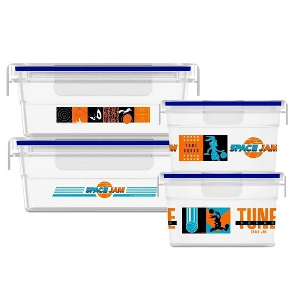 𝅺SNAPWARE Lebron Space Jam Storage Set 8 Piece - Picture 1 of 10